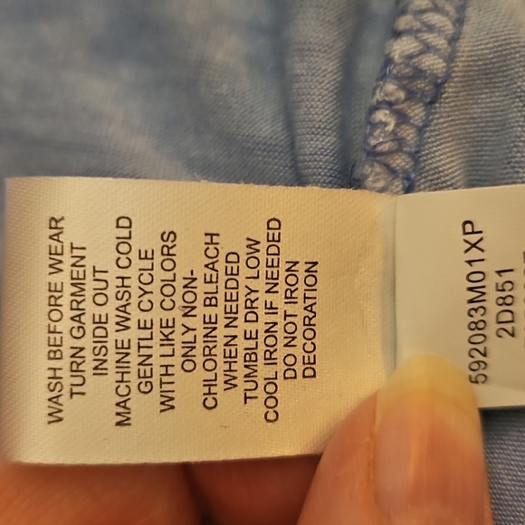 ONE WORLD Blue Embellished Butterfly Fairy Tunic Top - Picture 8 of 8